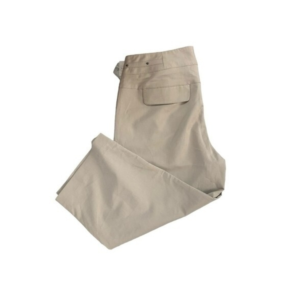 Hillard Hanson Women's Cropped Straight Leg Capri Pants 10 Tan Stretch NWT - Picture 7 of 10
